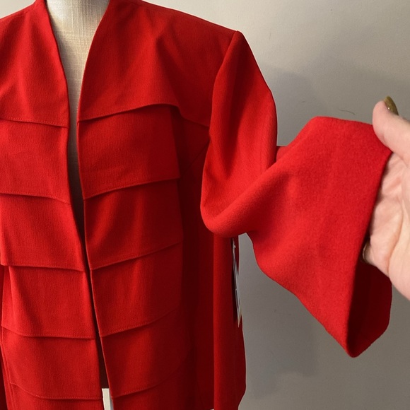 Danny & Nicole red women’s blazer jacket hook & eye closure plus size 24W - Picture 3 of 15